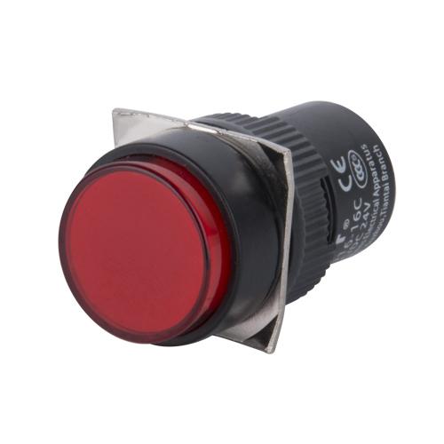 کلید خاموش روشن فشاری گرد چراغدار قرمز
