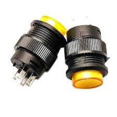کلید فشاری خاموش، روشن (ON/OFF) چراغدار 2 ولتی 220 ولت 3 آمپر طلق زرد مدل (R16-503)